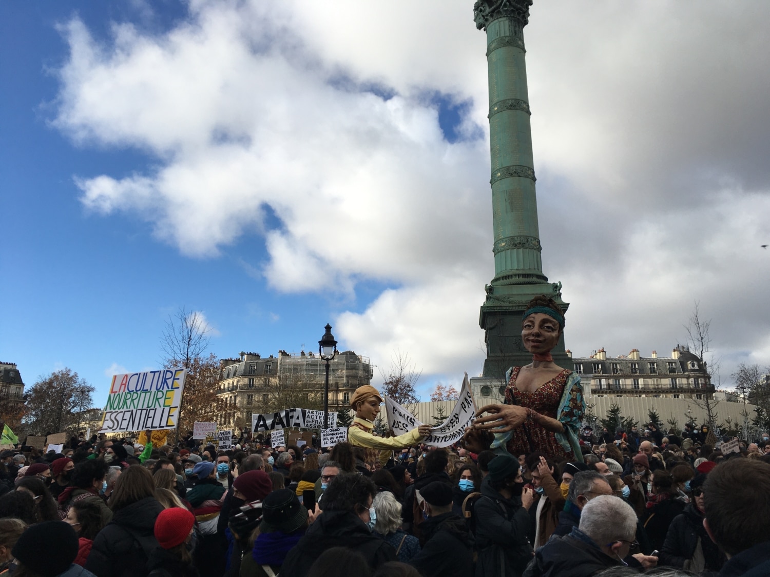 Manifestation 15 décembre Place de la Bastille Paris