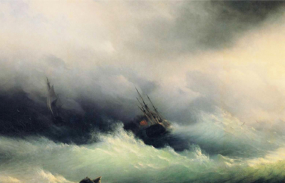 Ivan Aïvazovski, Navires dans la tempête, 1860. Collection privée © DR