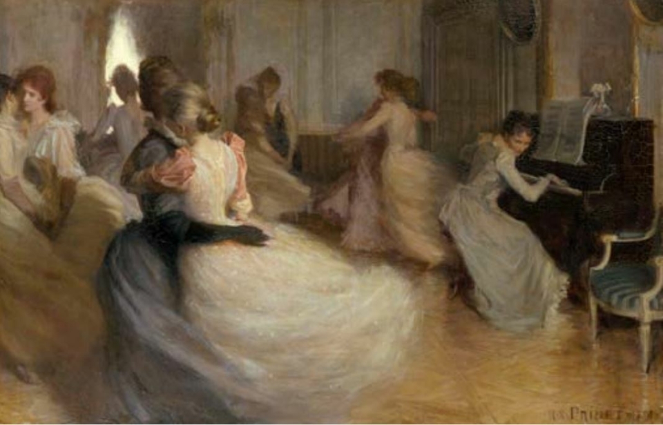 Entre amies de René François Xavier Prinet est exposée dans le cadre de l'exposition « Chorégraphies. Dessiner, danser (XVIIe-XXIe siècle) » au Musée des Beaux-Arts et d'Archéologie de Besançon
