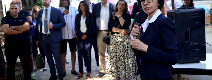 Rachida Dati au centre social et culturel La Croix des Oiseaux à Avignon