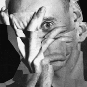 Photomontage de Jean-Luc Lagarce sur photo de Quenneville © Coll. privée Jean-Luc Lagarce