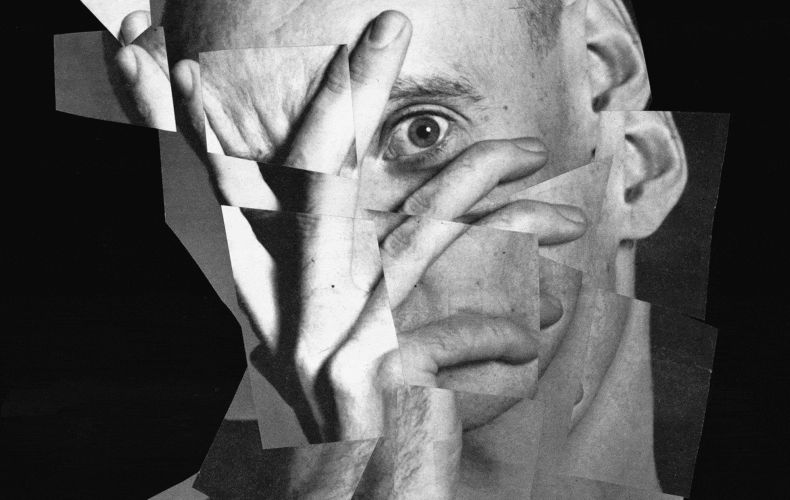 Photomontage de Jean-Luc Lagarce sur photo de Quenneville © Coll. privée Jean-Luc Lagarce