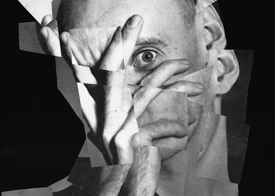 Photomontage de Jean-Luc Lagarce sur photo de Quenneville © Coll. privée Jean-Luc Lagarce