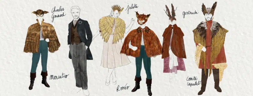 Johanna Boyé met en scène Roméo et Juliette d’après Charles Gounod Dessins des costumes Johanna Boyé met en scène Roméo et Juliette d’après Charles Gounod Dessins des costumes © Marion Rebmann