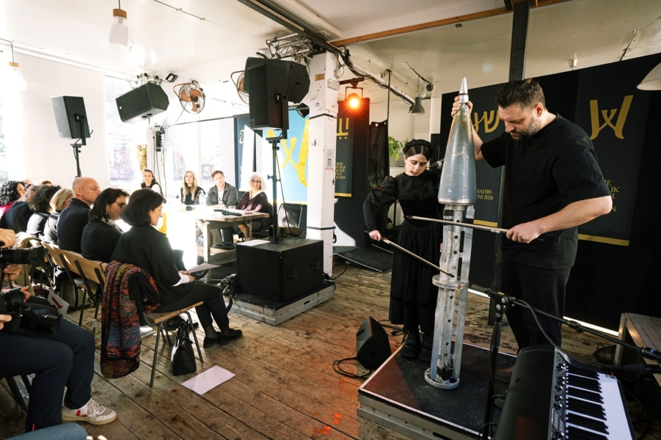 L'ensemble ukrainien Opera Aperta à la conférence de presse du Wiener Festwochn 2026 photo Franzi Kreis