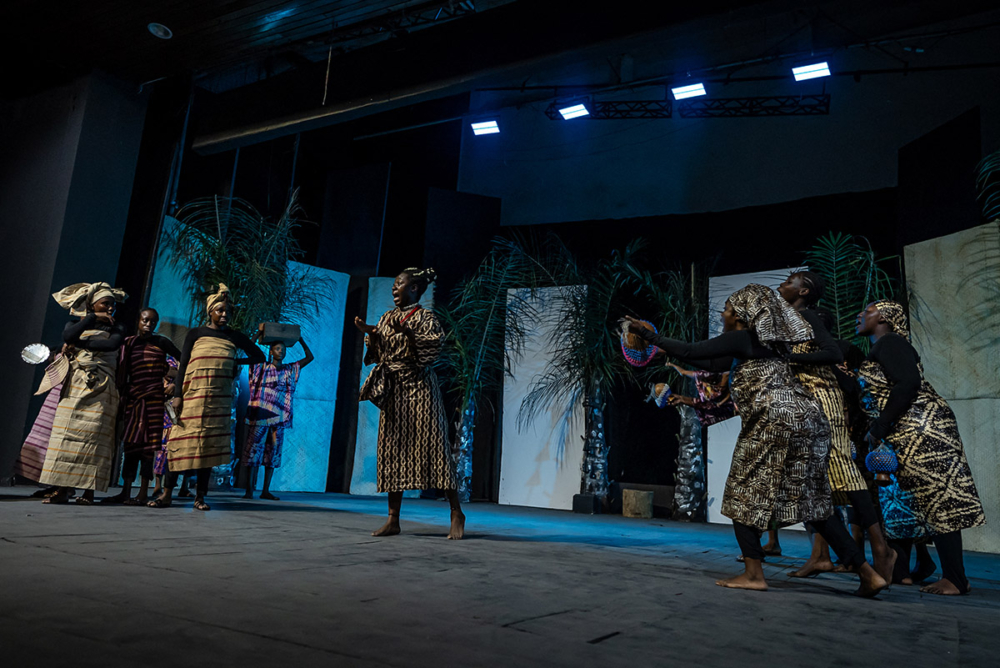 Représentation au Wole Soyinka Theatre à l' université de Ibadan photo LIGHT ORIYE TAMUNOTONYE AFP