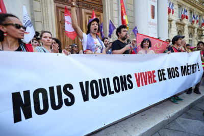 La CGT Spectacle à Avignon photo AFP Clément Mahoudeau