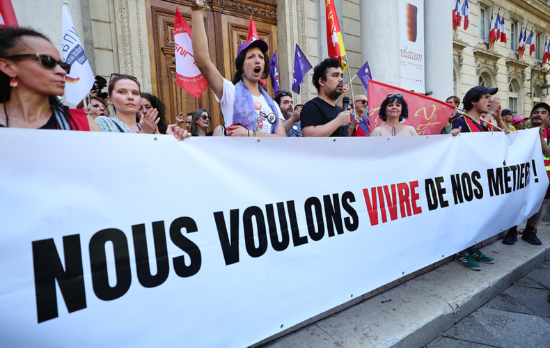 La CGT Spectacle à Avignon photo AFP Clément Mahoudeau