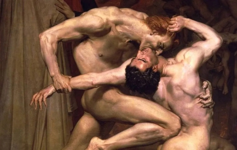 Lukas Dana, Erwan Tarlet dans Ring détail de Dante et Virgile aux Enfers, William-Adolphe Bouguereau